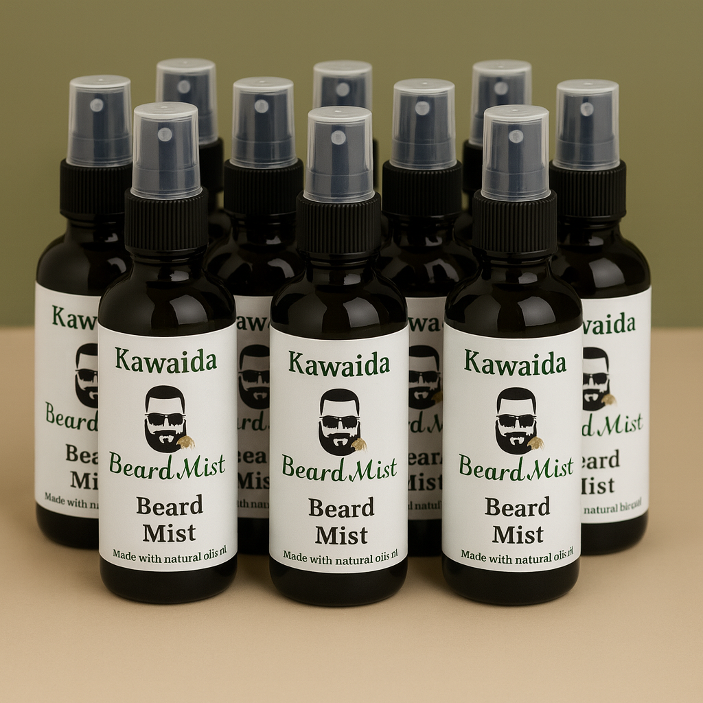 Kawaida King Glo Beard Hydration Mist – Lightweight Daily Beard Moisturizer for Men with Aloe & Argan Oil