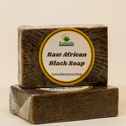 Raw African Black Soap Bar – Natural Deep Cleansing for Face & Body | Kawaida Naturals